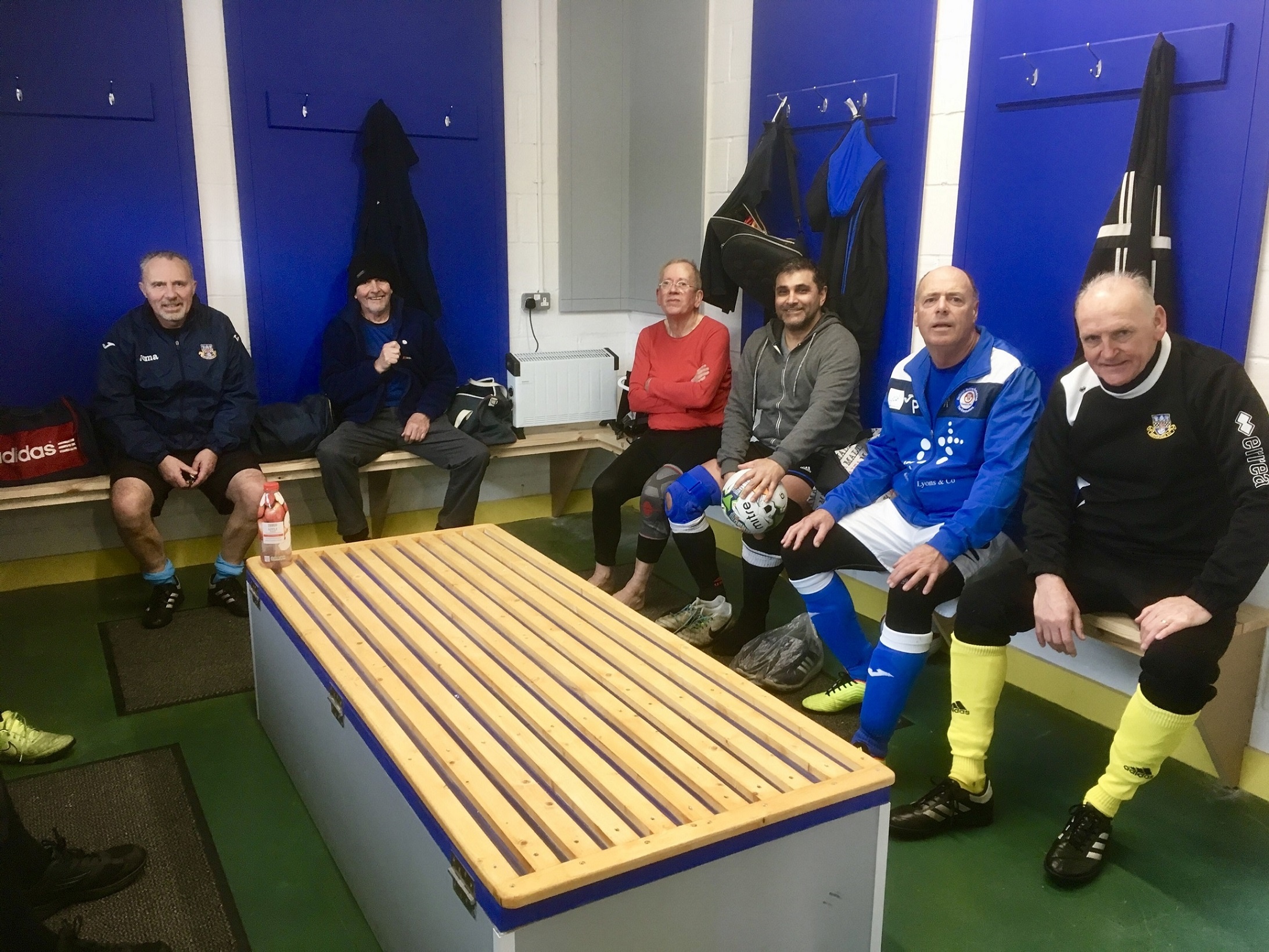 Some of the Eastleigh Walking Footballers making use of their new facilities